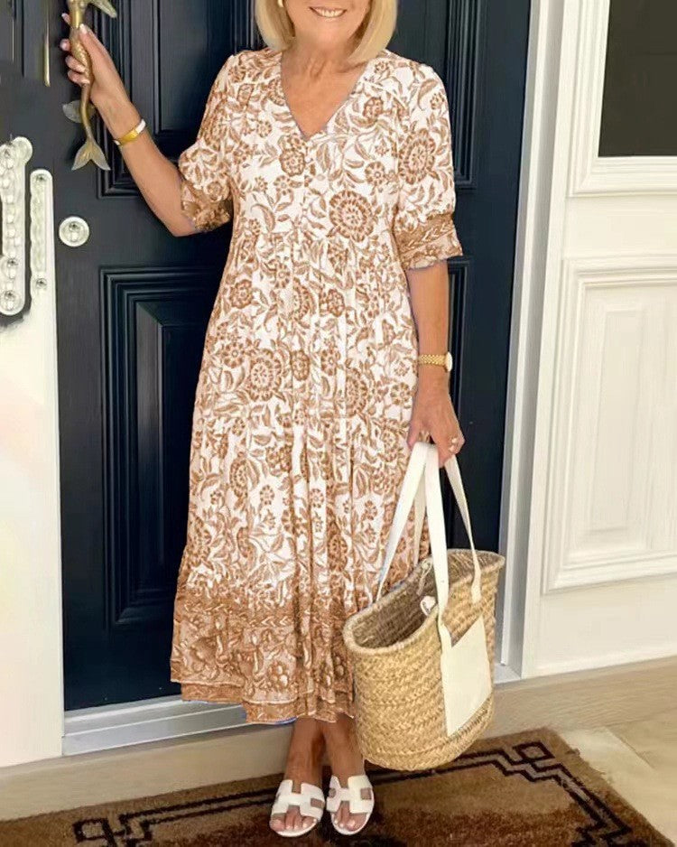 Candice | Graceful V-Neck Floral Dress