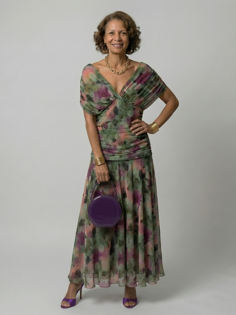 Calen | Off Shoulder Flowing Midi Dress