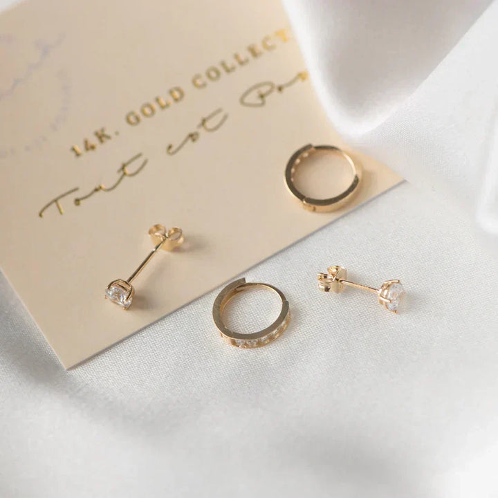 Elegant Dara Brillane Guldsten Örhängen Set