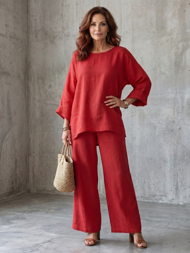 Prue | Oversized Tunic Wide Leg Trouser Set