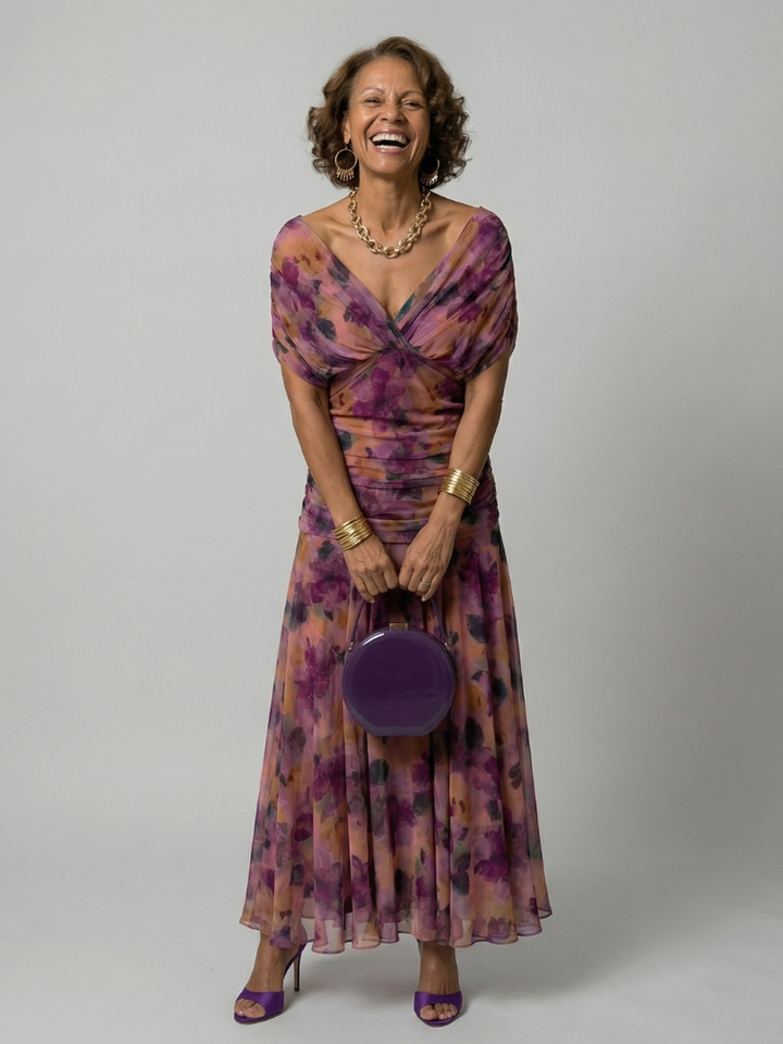 Calen | Off Shoulder Flowing Midi Dress