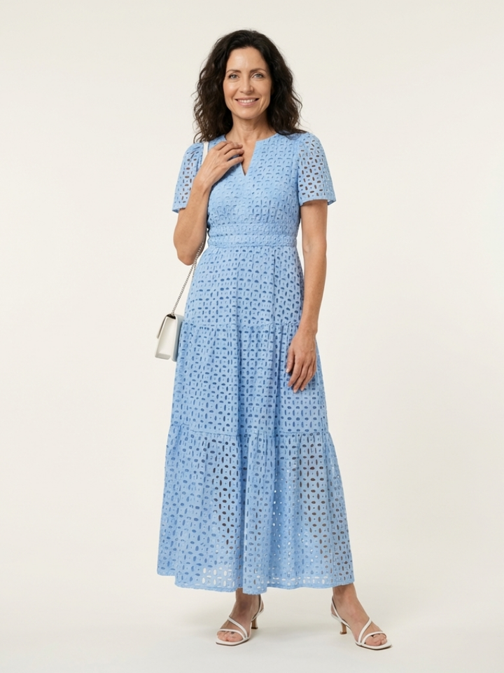 Brielle | V-Neck Short-Sleeve Layered Midi Dress