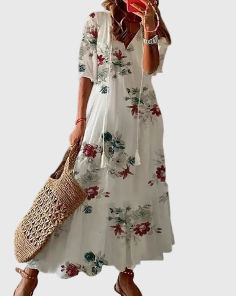 Sofia | Boho Vintage Sommar Maxiklänning