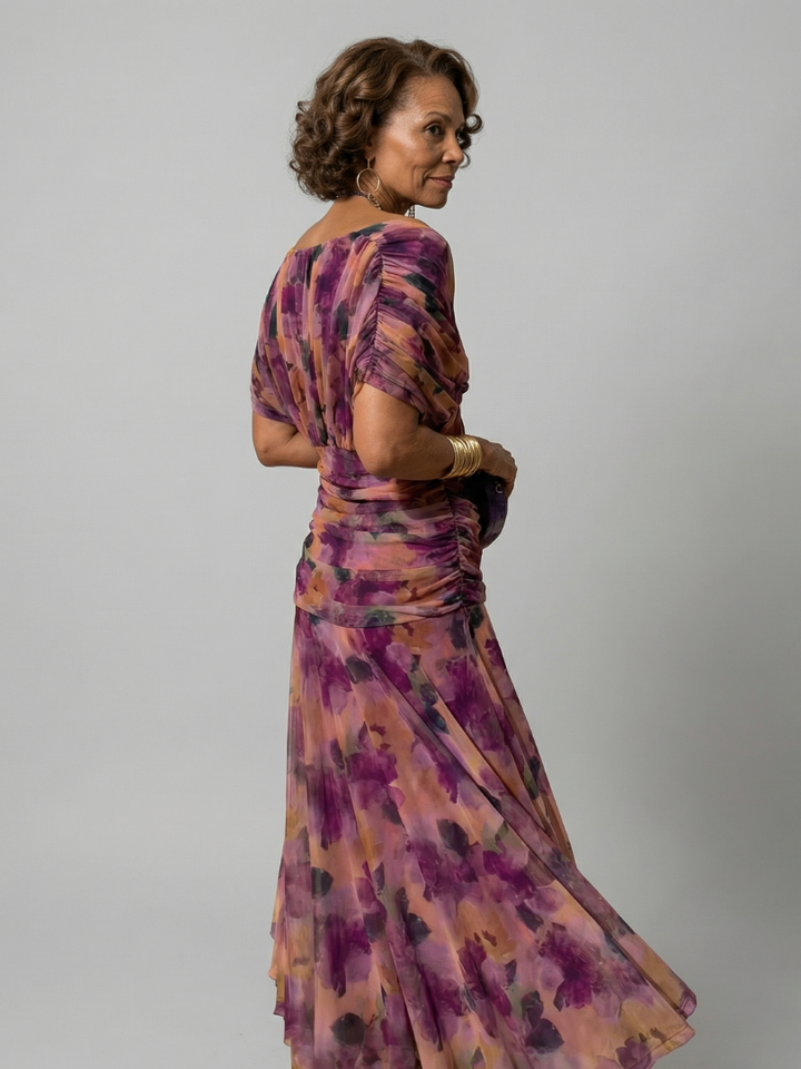 Calen | Off Shoulder Flowing Midi Dress