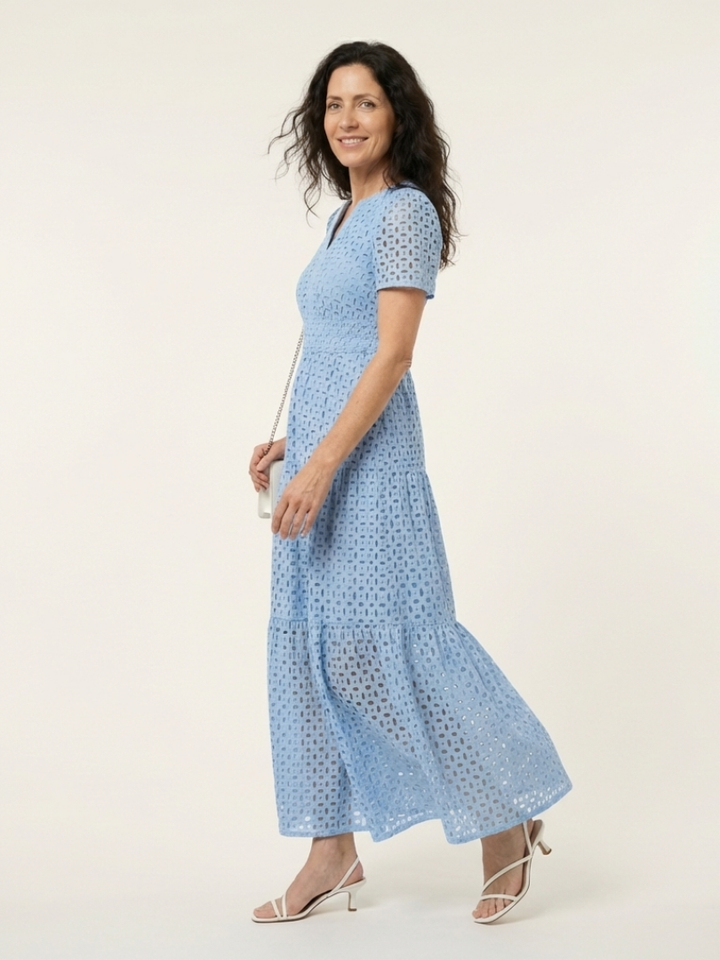 Brielle | V-Neck Short-Sleeve Layered Midi Dress