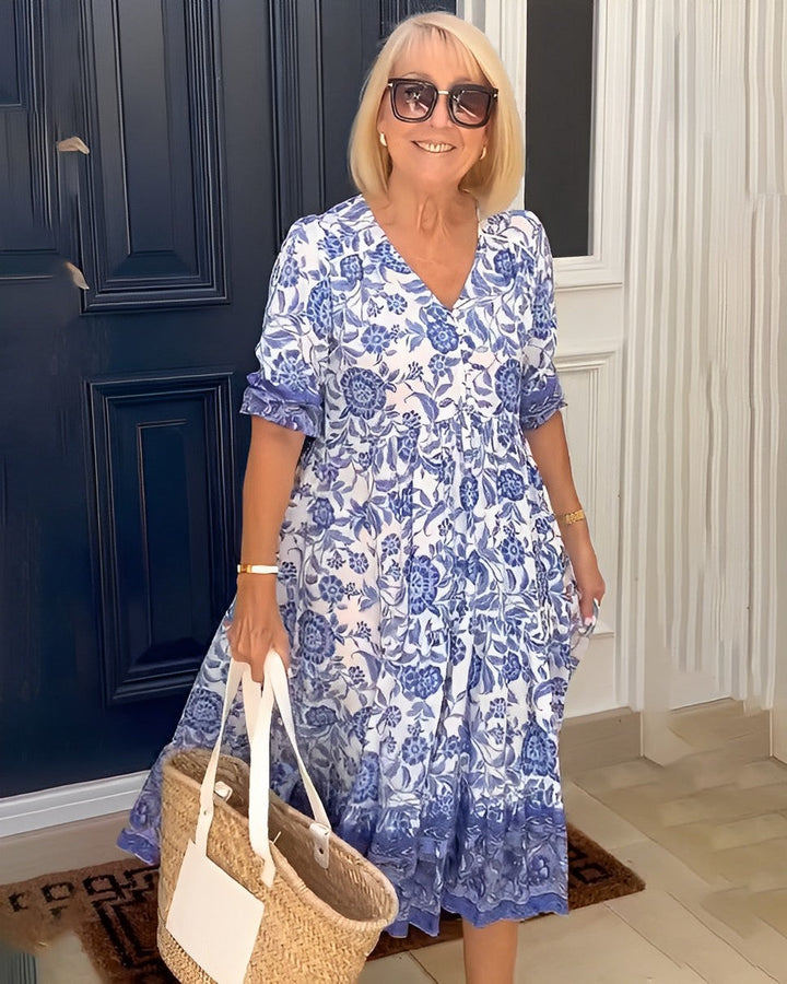 Candice | Graceful V-Neck Floral Dress