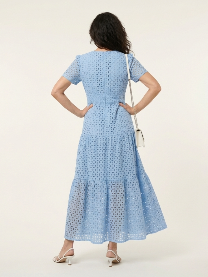 Brielle | V-Neck Short-Sleeve Layered Midi Dress