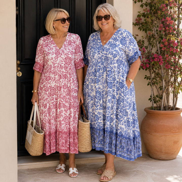 Keisha | Graceful V-Neck Floral Dress