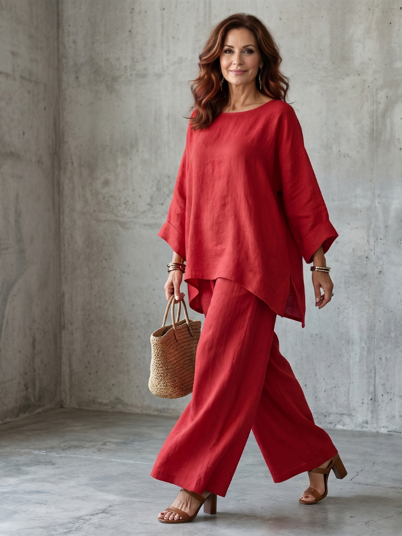 Prue | Oversized Tunic Wide Leg Trouser Set