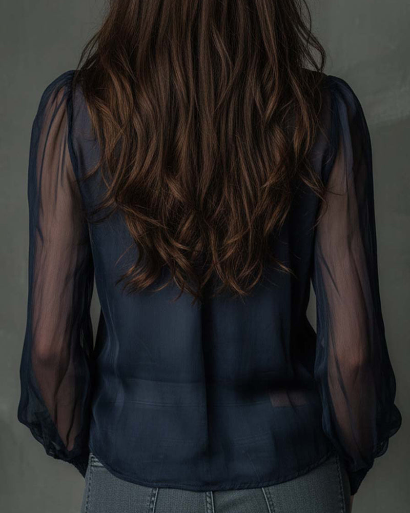 Helen | Half-Zip Knitted Long-Sleeved Blouse