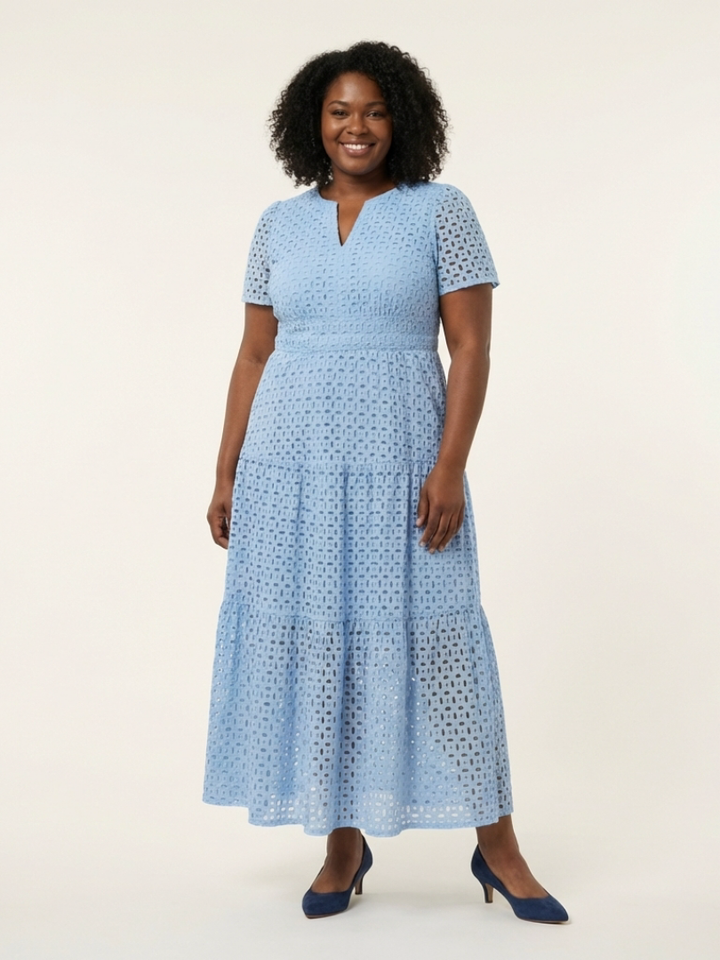 Brielle | V-Neck Short-Sleeve Layered Midi Dress