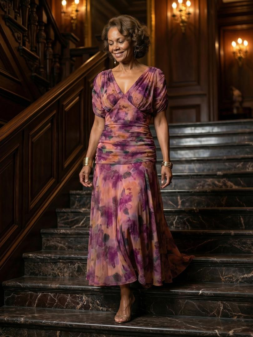 Calen | Off Shoulder Flowing Midi Dress