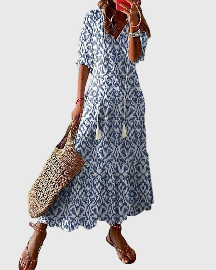 Sofia | Boho Vintage Sommar Maxiklänning