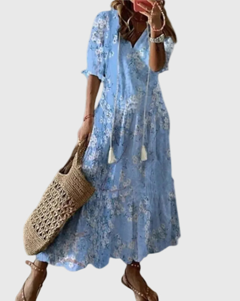 Sofia | Boho Vintage Sommar Maxiklänning