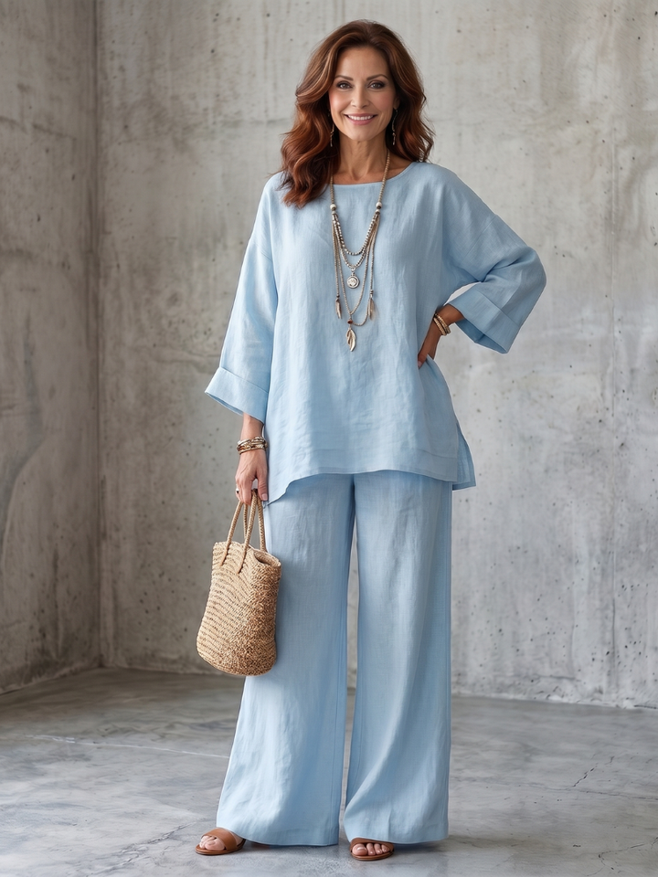 Prue | Oversized Tunic Wide Leg Trouser Set