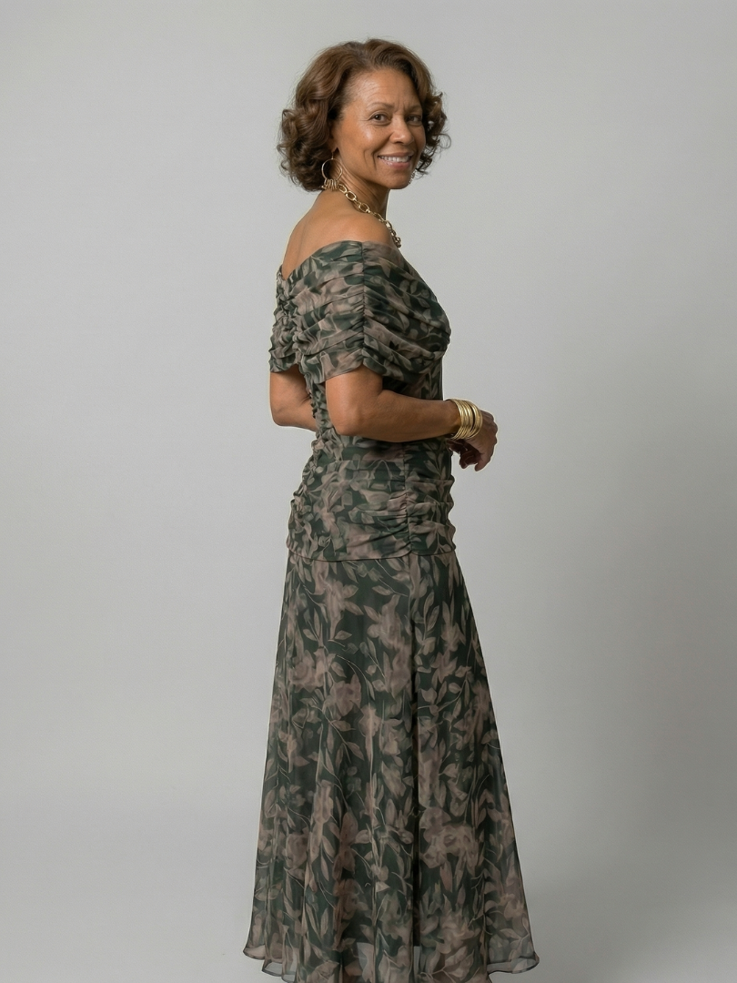 Calen | Off Shoulder Flowing Midi Dress