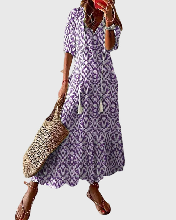 Sofia | Boho Vintage Sommar Maxiklänning