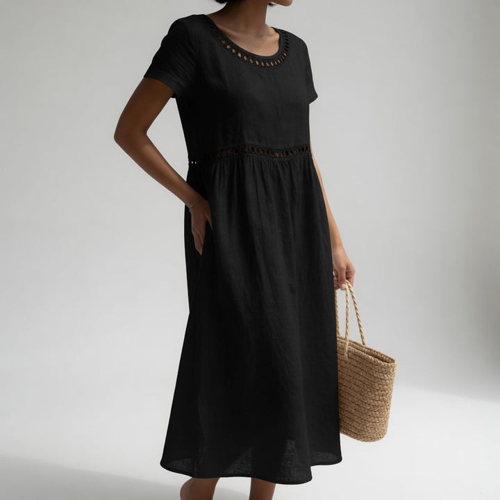 AUBREY | Midi Dress with Eyelet Waist Detail