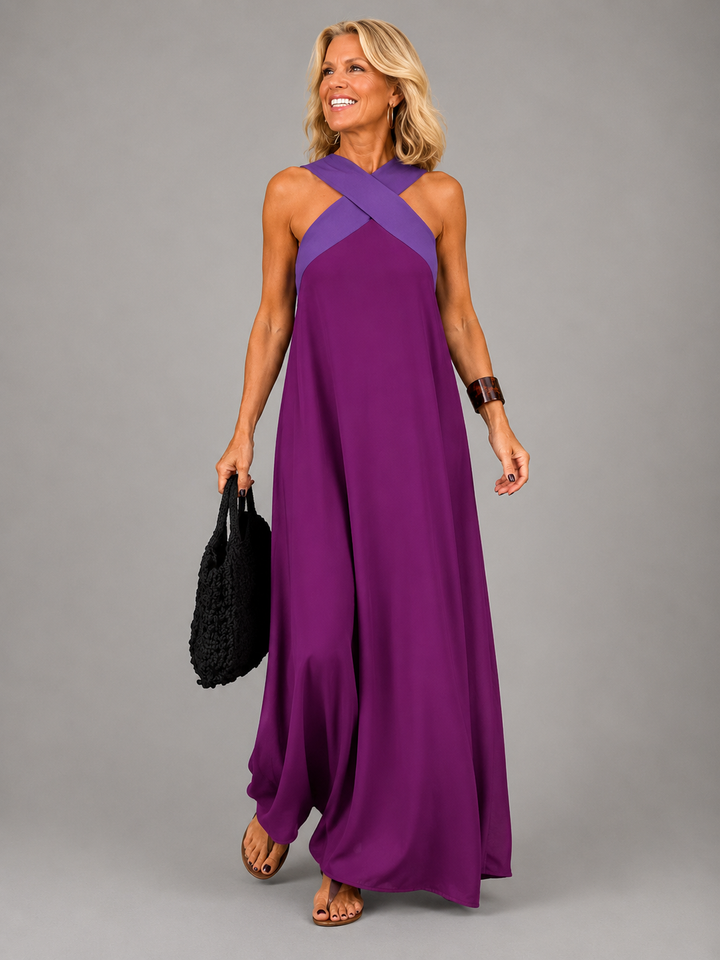 Velora™ | Crossed Elegance Maxi Dress