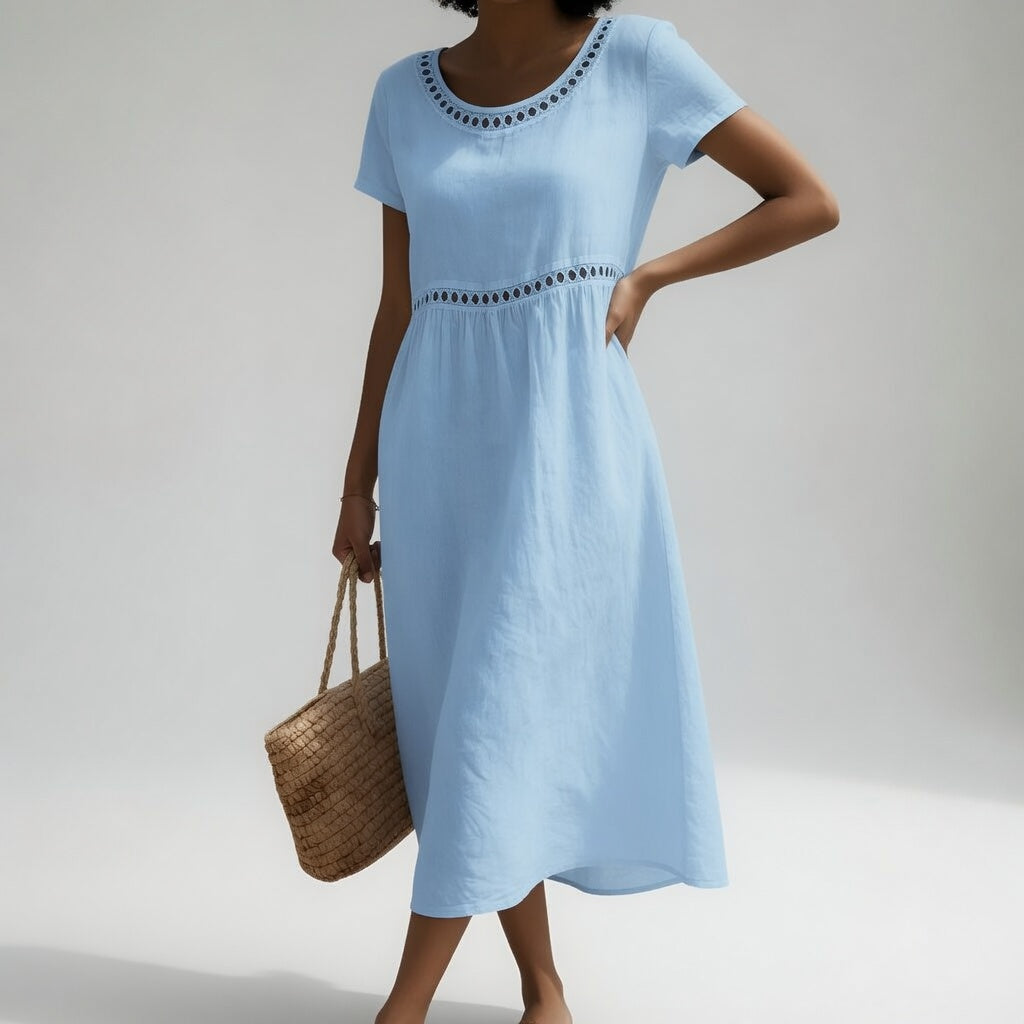 AUBREY | Midi Dress with Eyelet Waist Detail