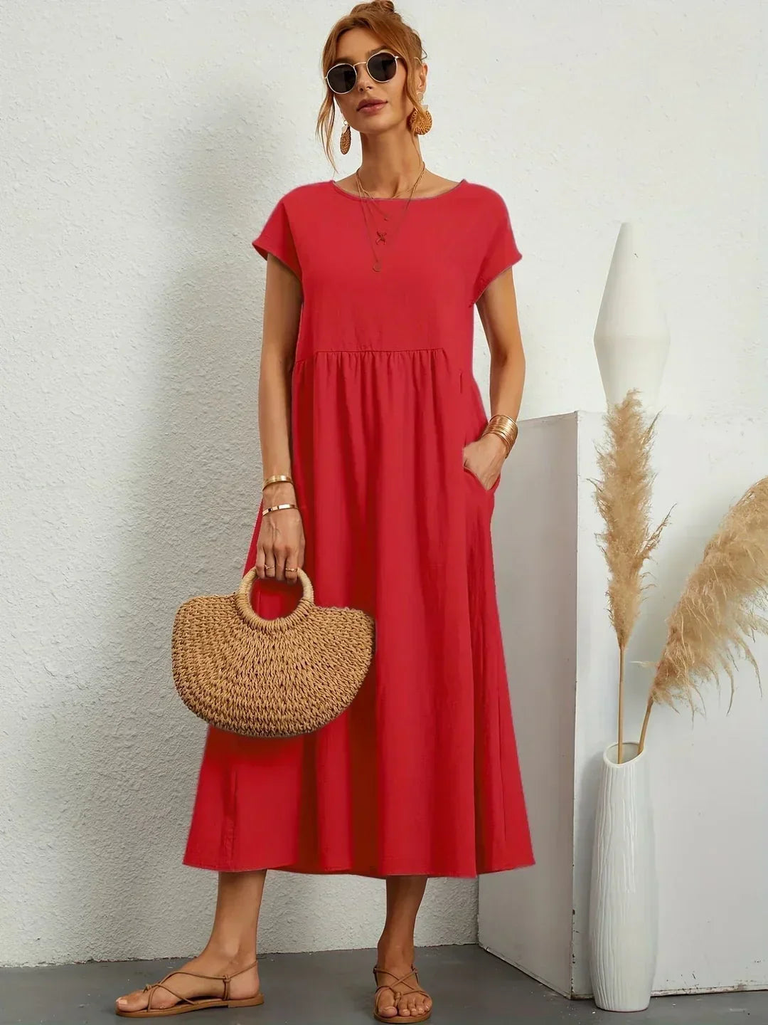 Gabrielle™ | Flowing Midi Timeless Elegance Dress