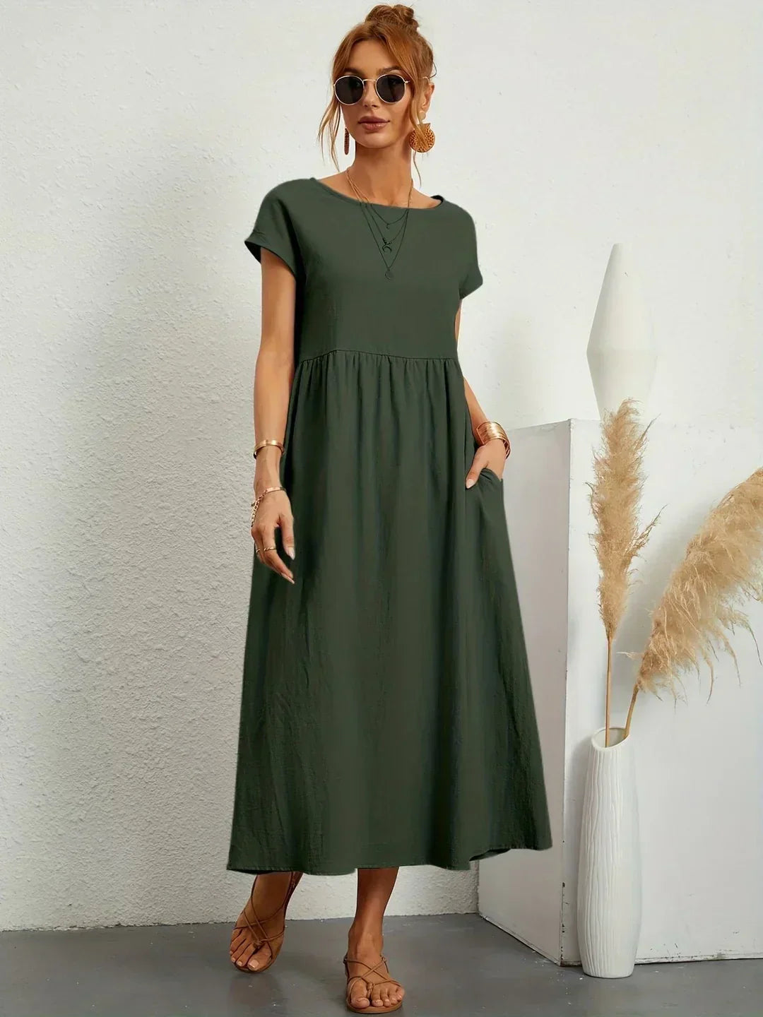 Gabrielle™ | Flowing Midi Timeless Elegance Dress