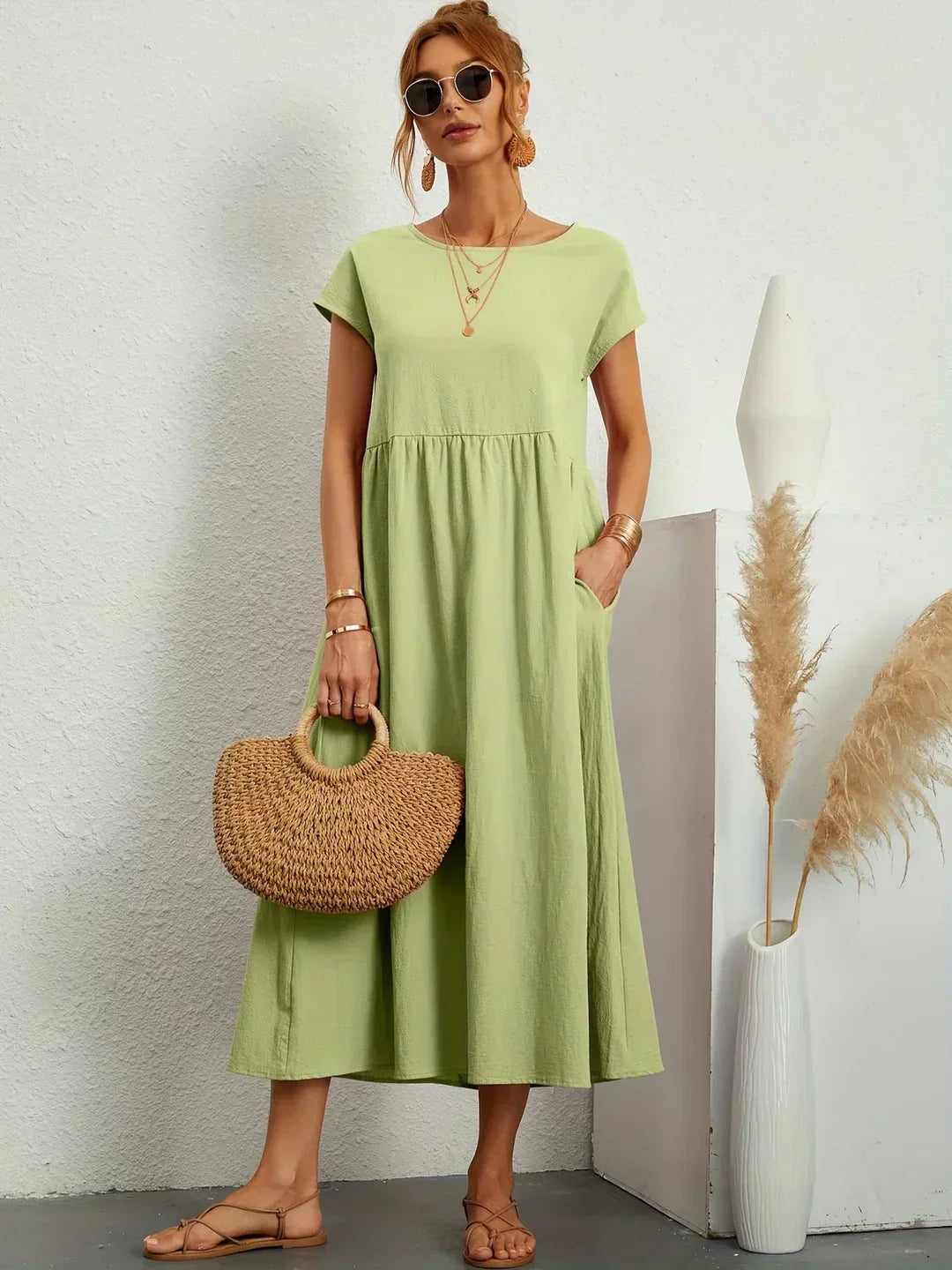 Gabrielle™ | Flowing Midi Timeless Elegance Dress