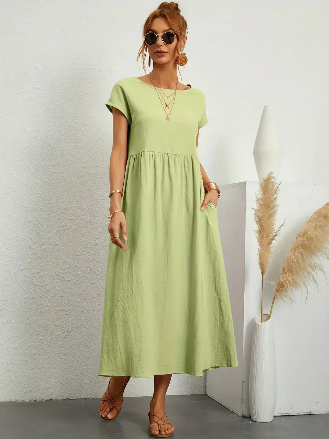 Gabrielle™ | Flowing Midi Timeless Elegance Dress
