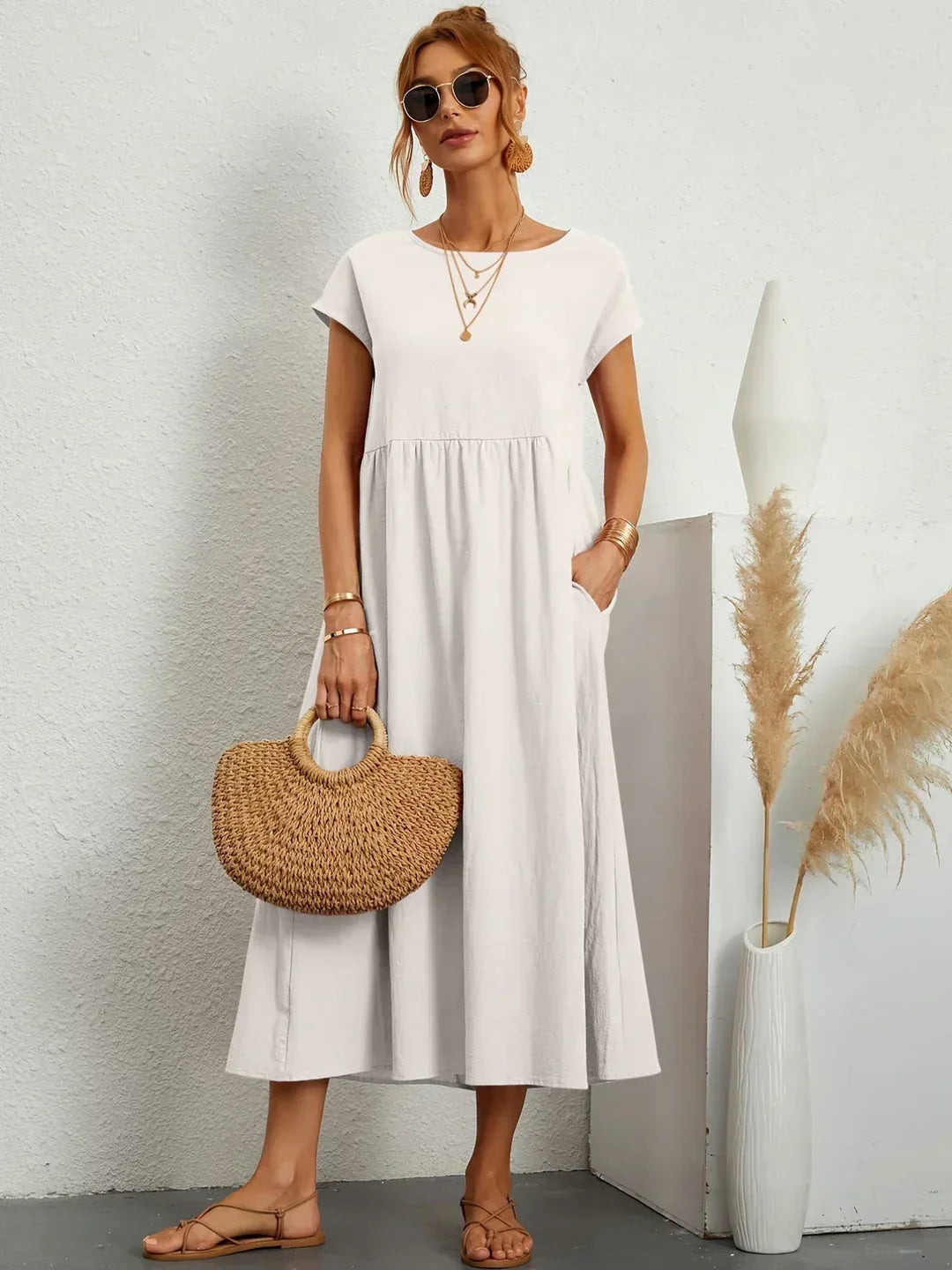Gabrielle™ | Flowing Midi Timeless Elegance Dress