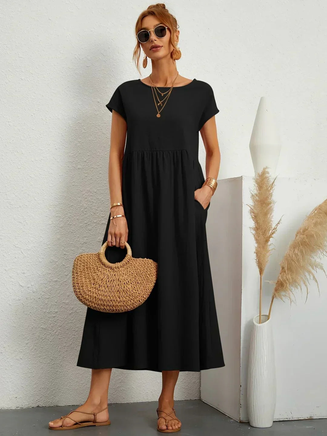 Gabrielle™ | Flowing Midi Timeless Elegance Dress