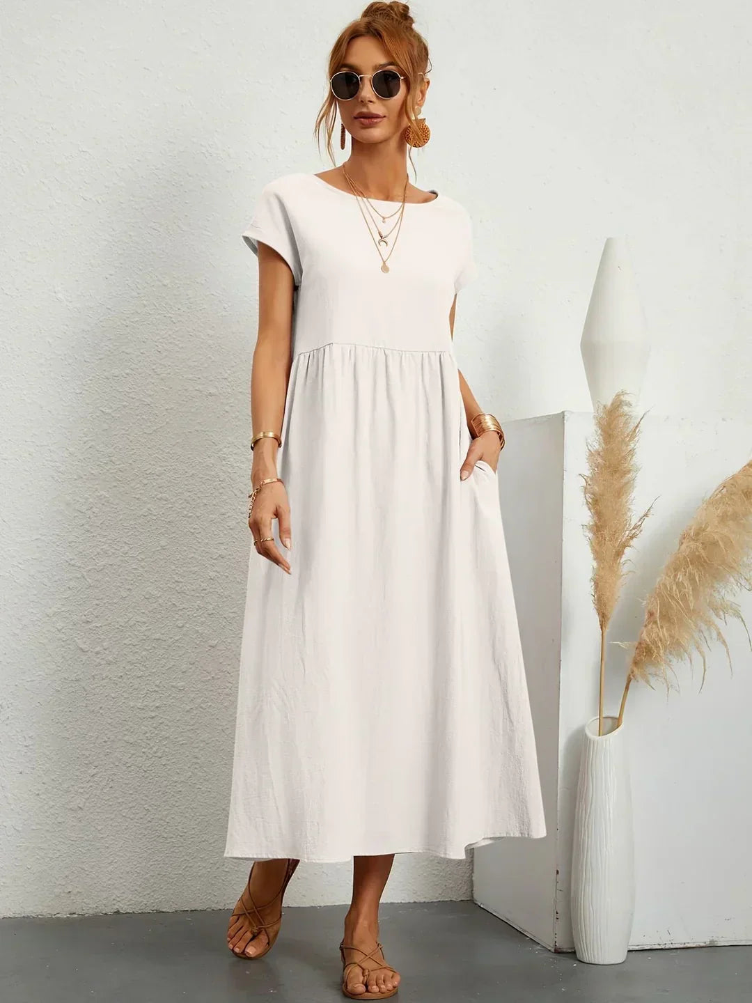 Gabrielle™ | Flowing Midi Timeless Elegance Dress