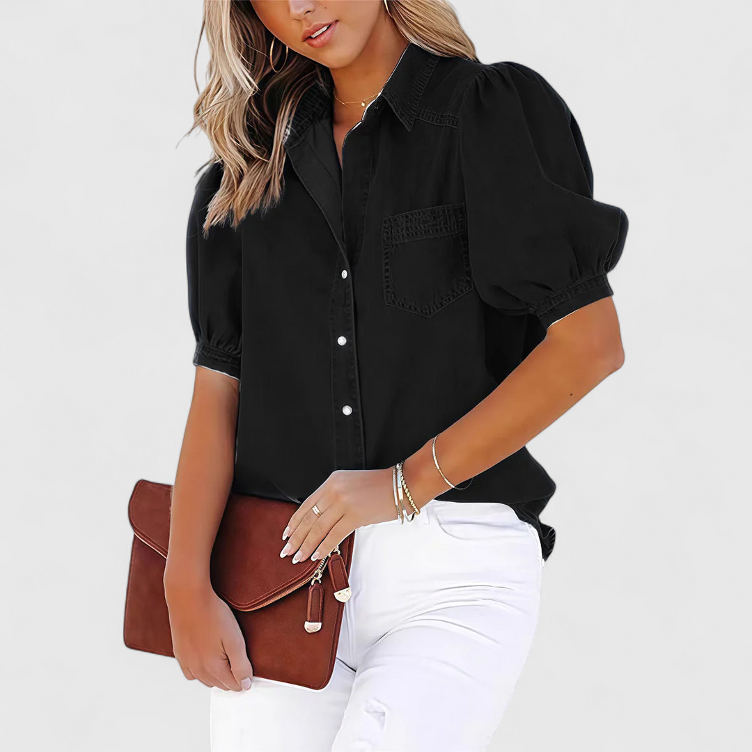 Regina | Relaxed Blouse with Puff Sleeves