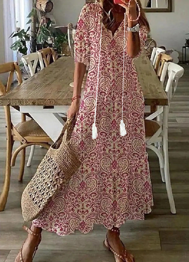 Sofia | Boho Vintage Sommar Maxiklänning
