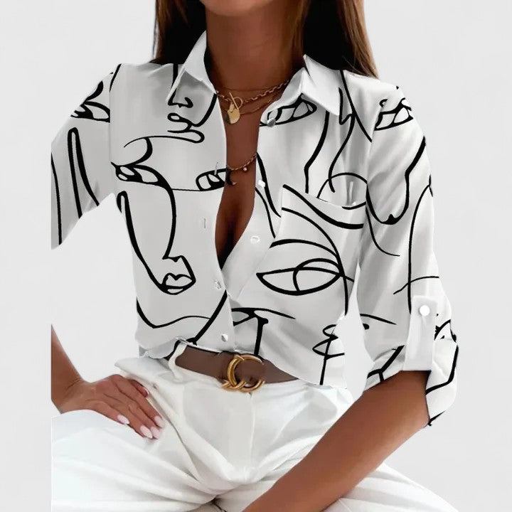 Lisette | Elegant Long-Sleeved Blouse