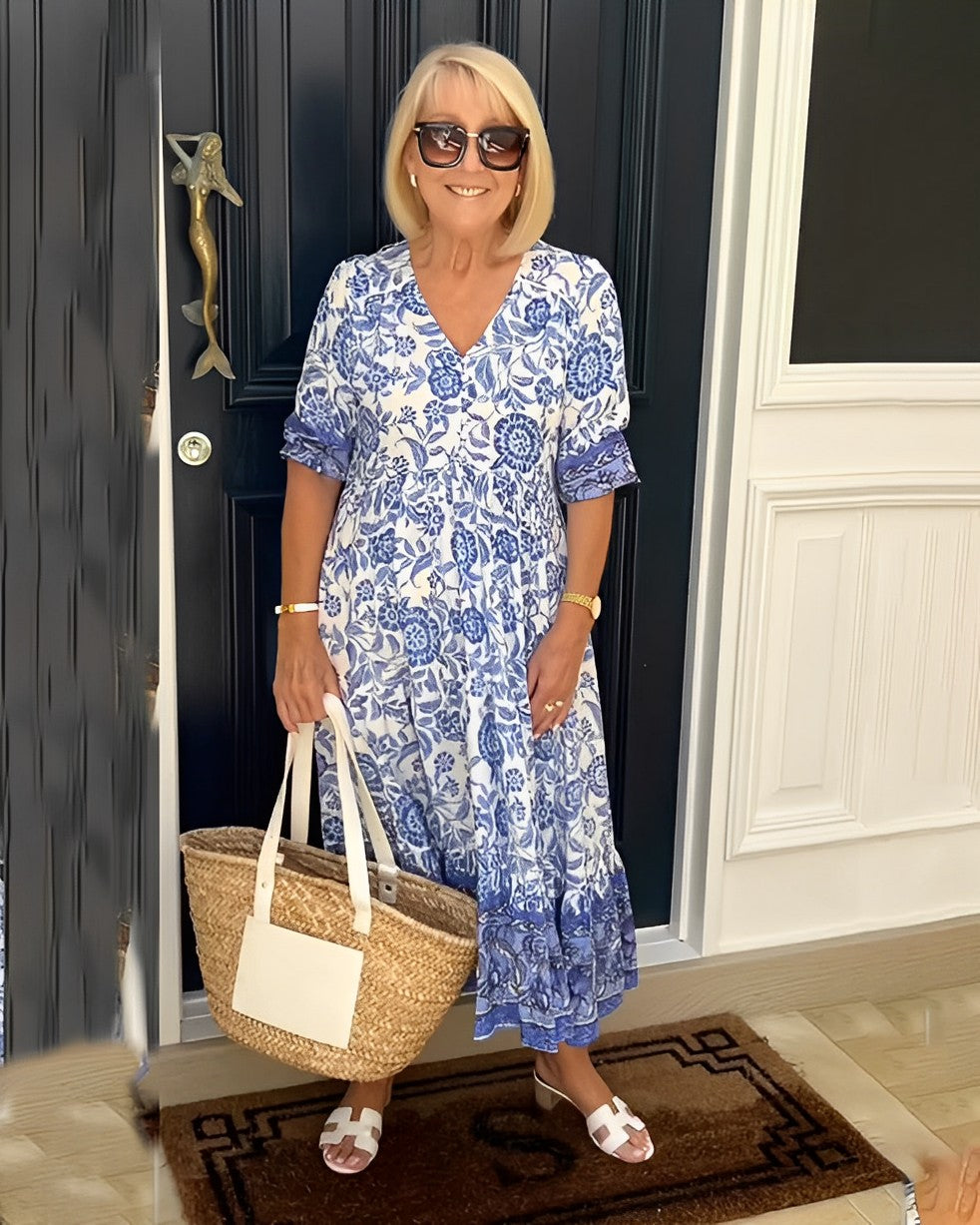 Candice | Graceful V-Neck Floral Dress